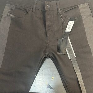 Diesel Black Gold Two-Tone Skinny Jeans